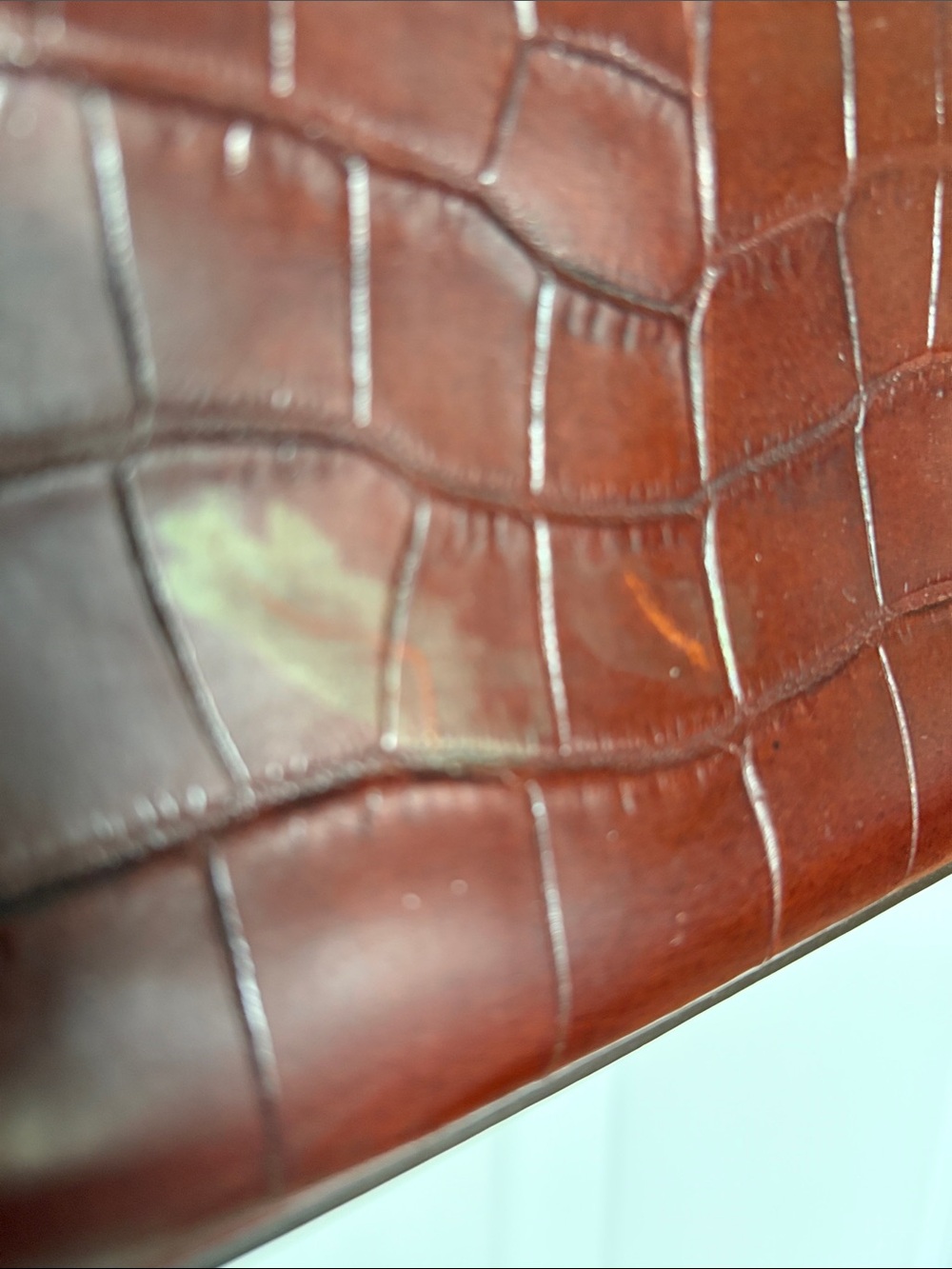 Dooney & Bourke Dark Brown Croc-Embossed Leather Shoulder Bag - Picture 5 of 14
